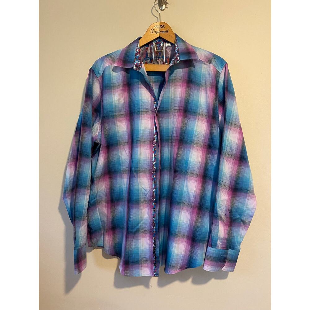 Robert Graham Dion Sport Shirt Multicolor Button Up Long Sleeve Classic Fit 2XL
